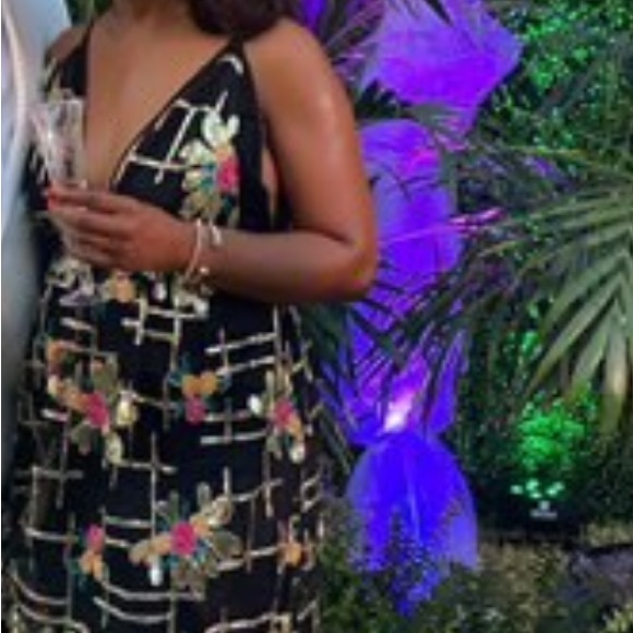 L’Atiste  sequin floral embroidered sequin dress - Picture 7 of 7